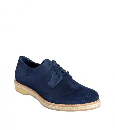 dark blue suede leather lace ups