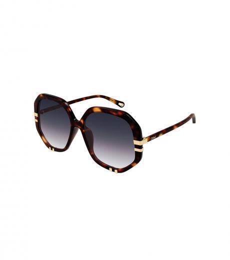dark brown geometric sunglasses