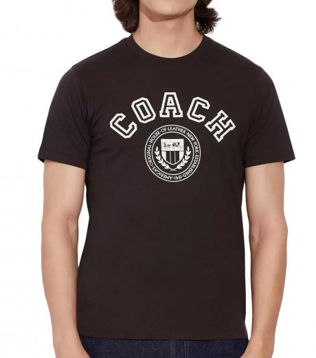 dark brown logo print t-shirt