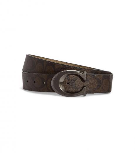 dark brown signature buckle cut to size reversible belt