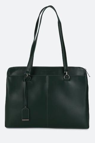 dark green solid formal leather women handbag
