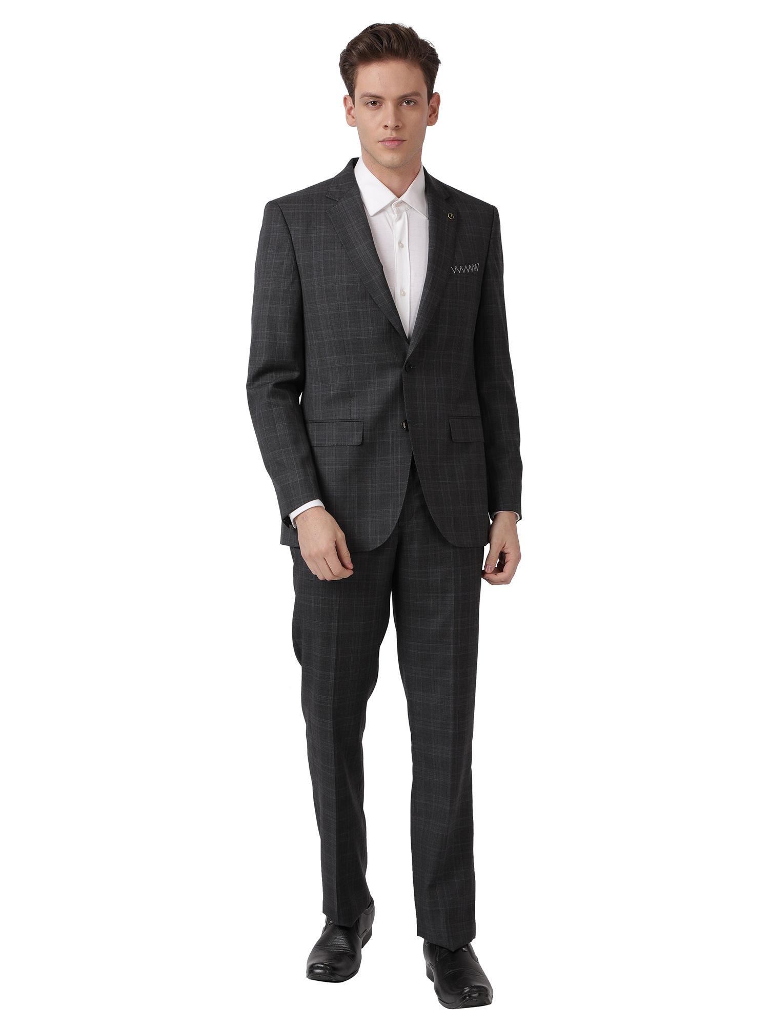 dark grey checks 2-piece suit