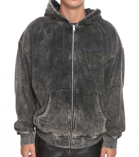 dark grey embroidered logo hoodie