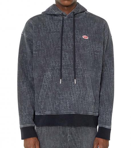 dark grey embroiedered logo hoodie