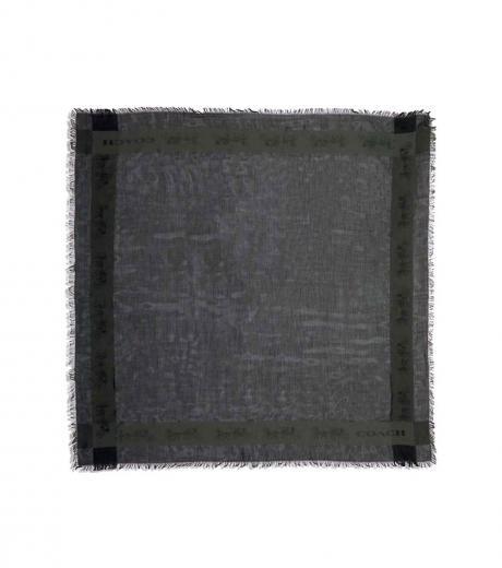 dark grey horse and carriage border scarf