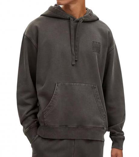 dark grey logo cotton hoodie