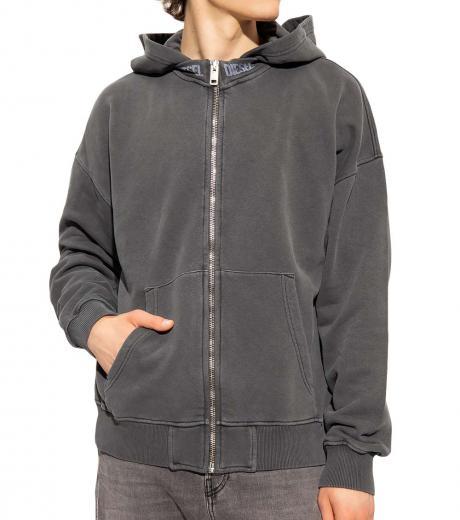 dark grey logo print hoodie