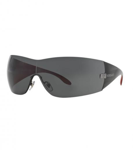 dark grey singature shield sunglasses