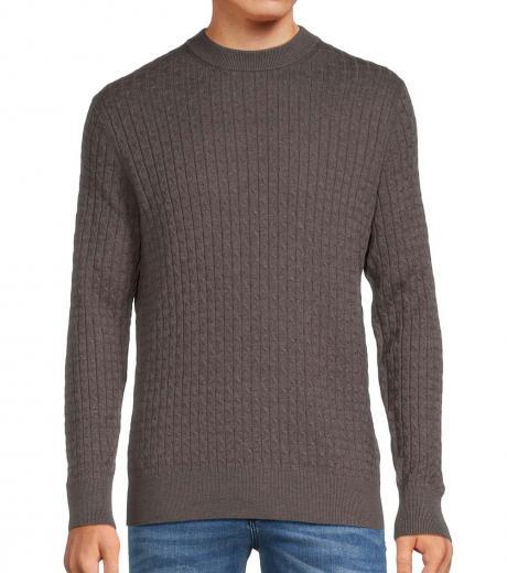 dark grey solid ribbed sweater