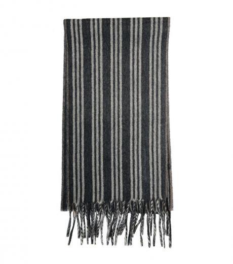 dark grey striped scarf