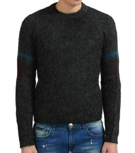 dark grey wool crewneck sweater