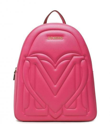dark pink embossed logo medium backpack