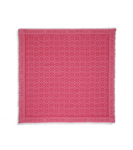 dark pink signature jacquard square scarf