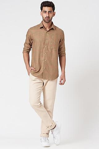 dark beige cotton twill shirt