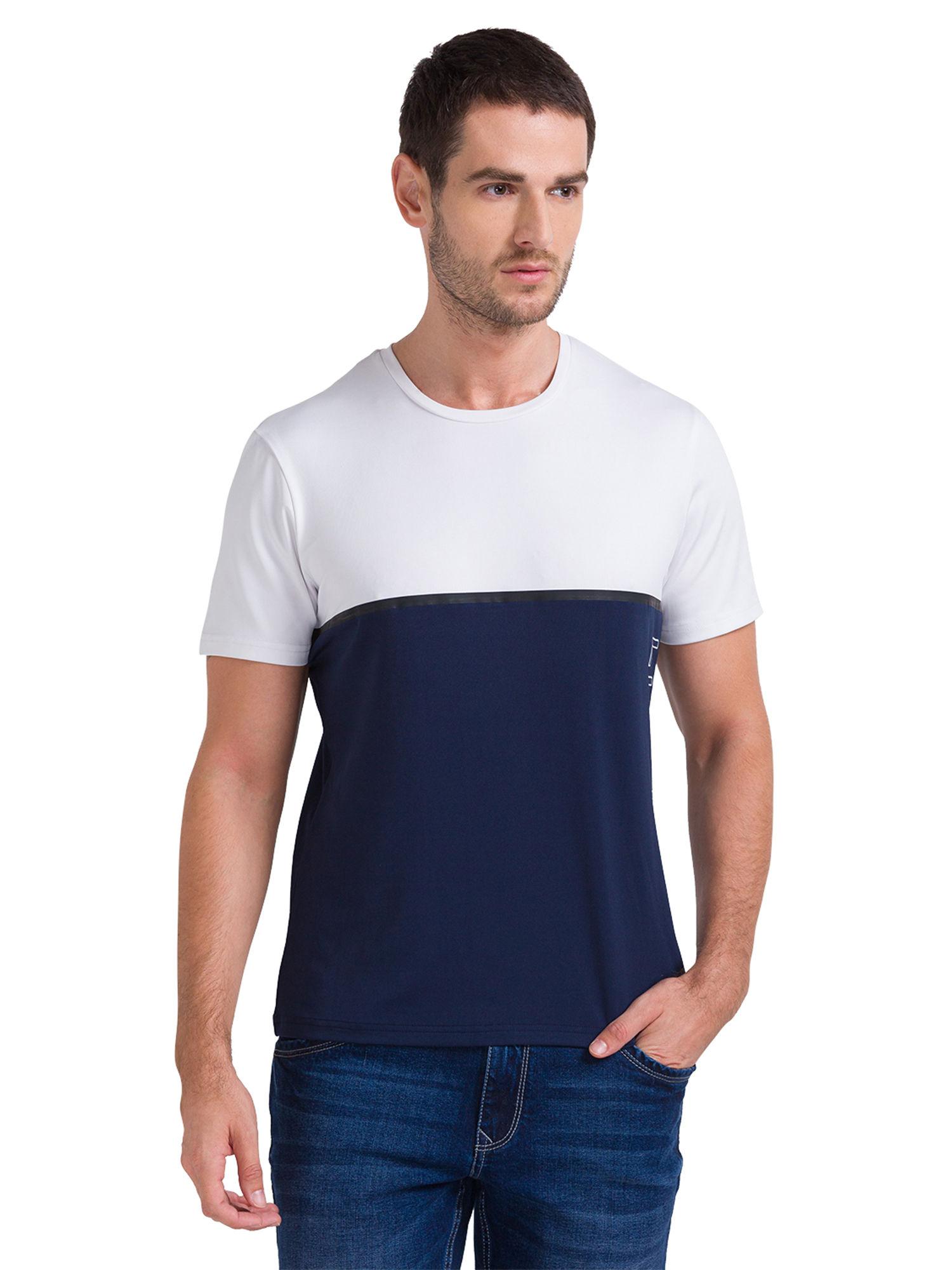 dark blue & white t-shirt