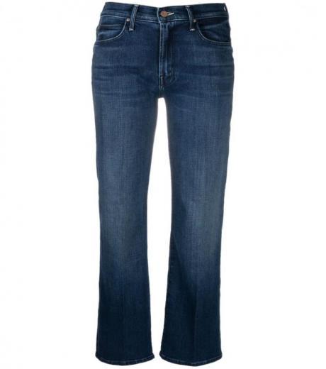 dark blue denim denim straight leg jeans