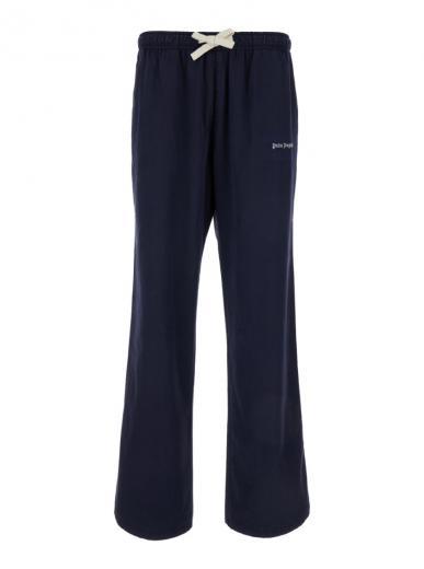 dark blue flared trousers