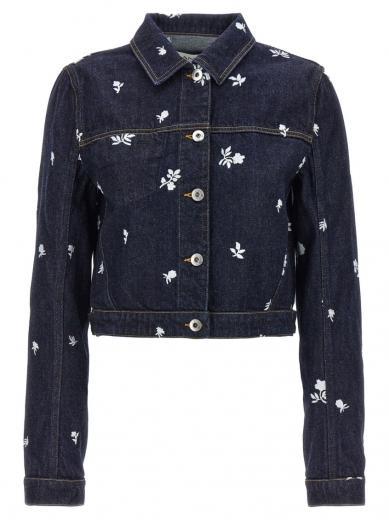 dark blue floral embroidery jacket
