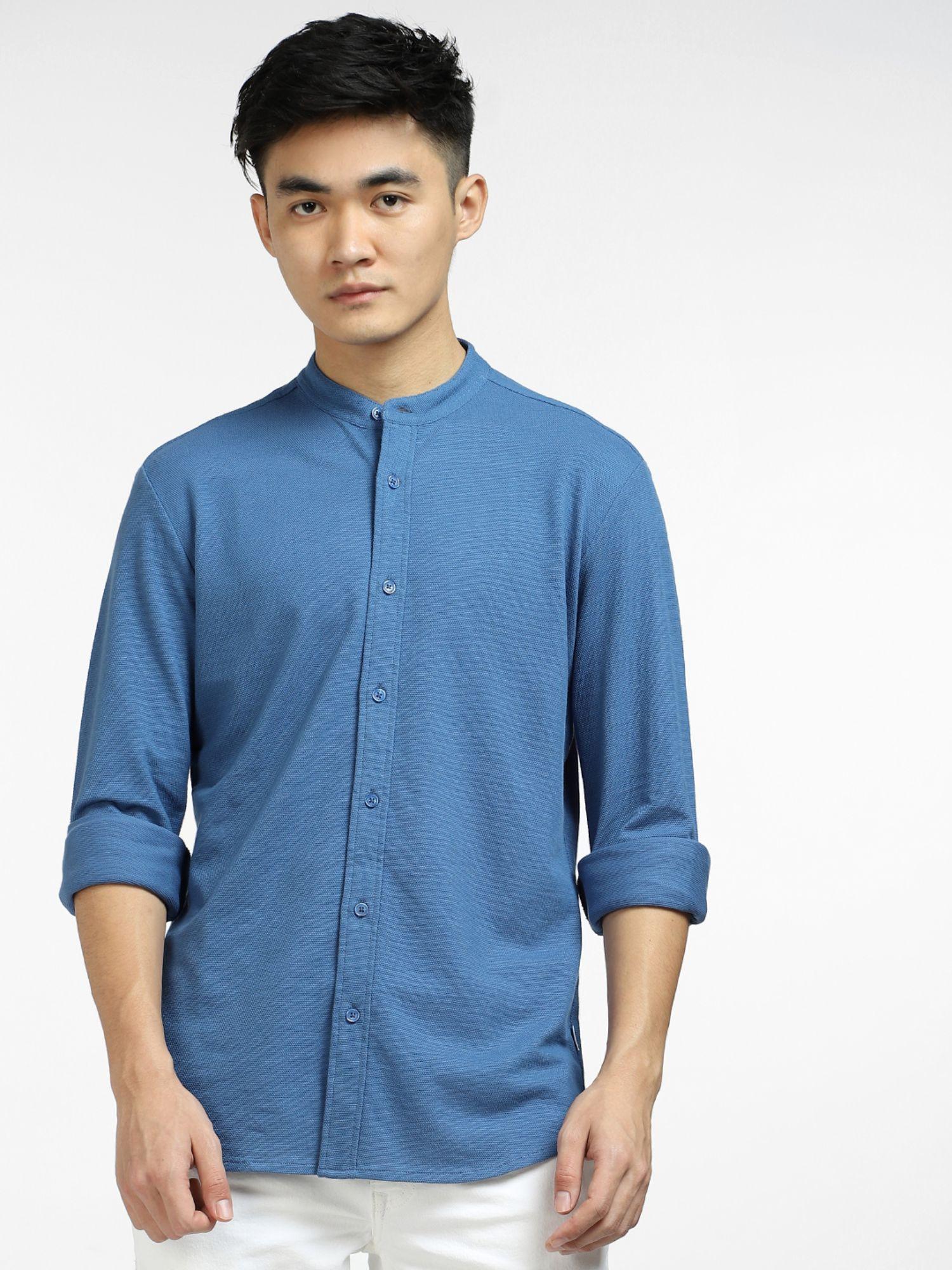 dark blue full sleeves shirt