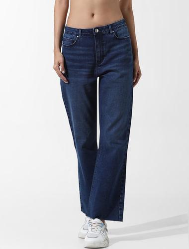 dark blue high rise paola flared jeans