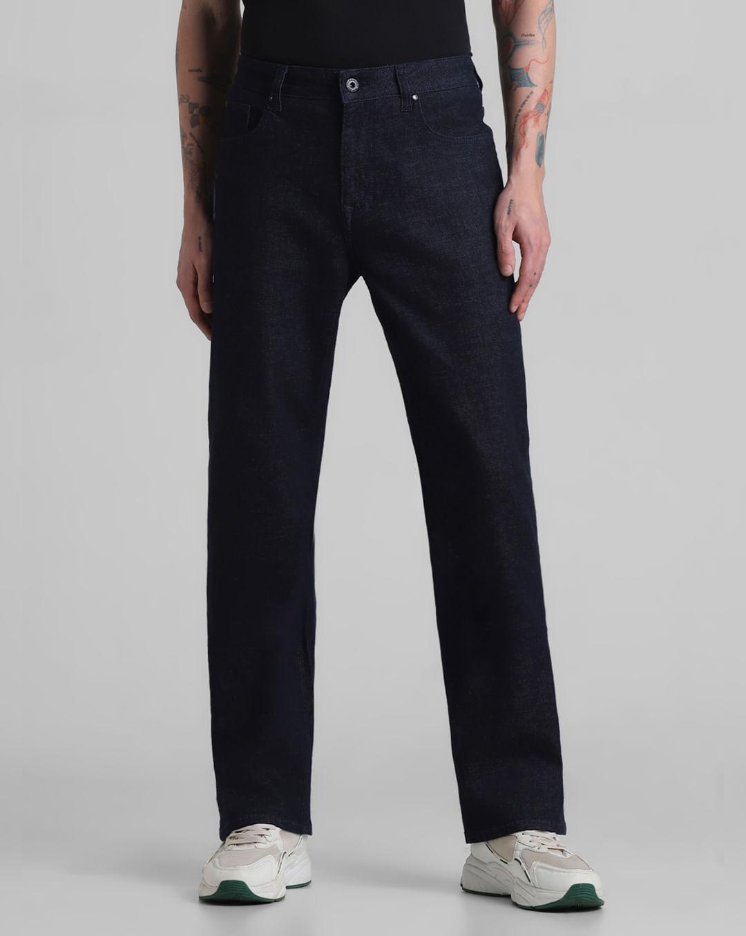 dark blue high rise ray bootcut jeans