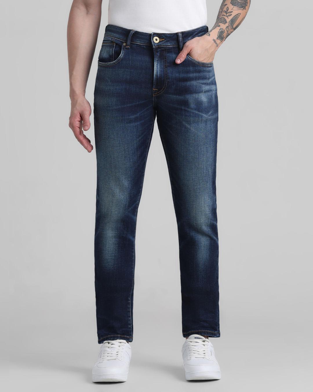 dark blue low rise glenn slim fit jeans
