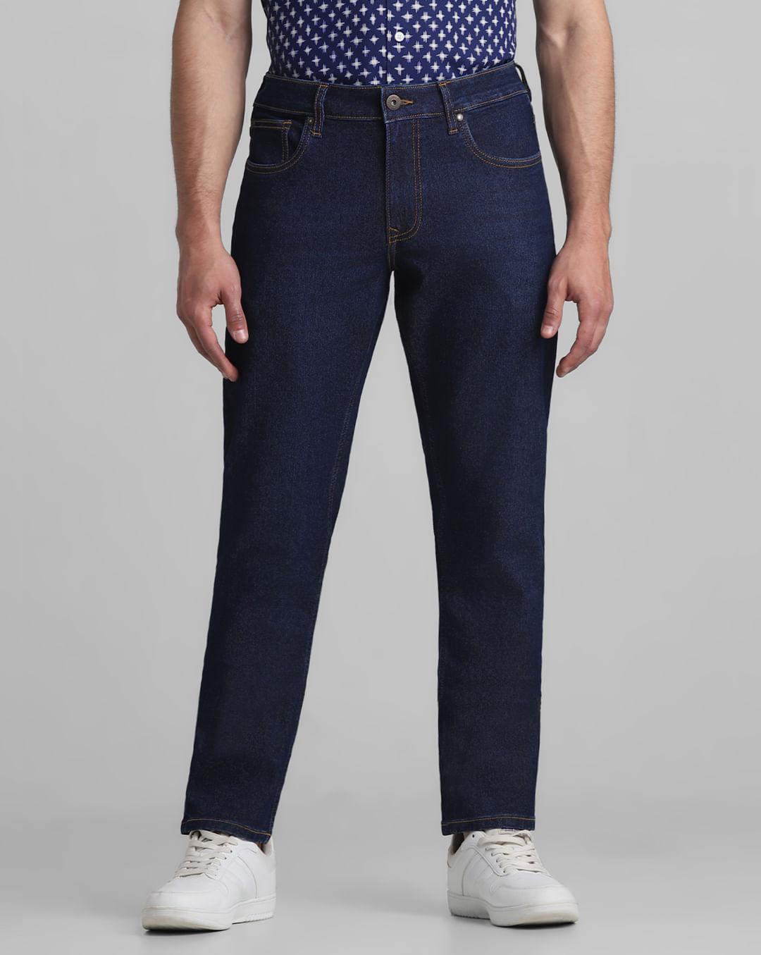 dark blue low rise glenn slim fit jeans