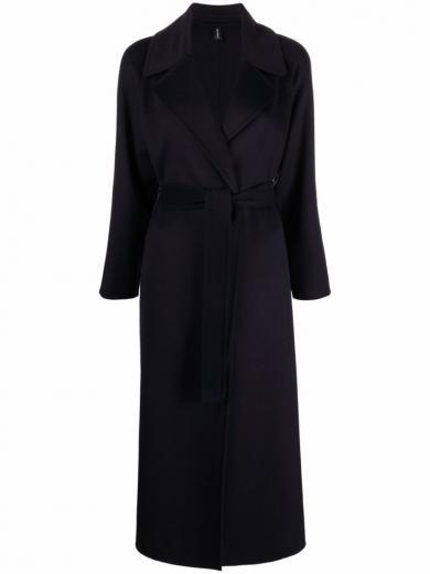 dark blue paola wool blend long coat