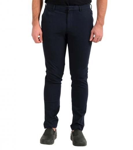 dark blue slim fit casual pants