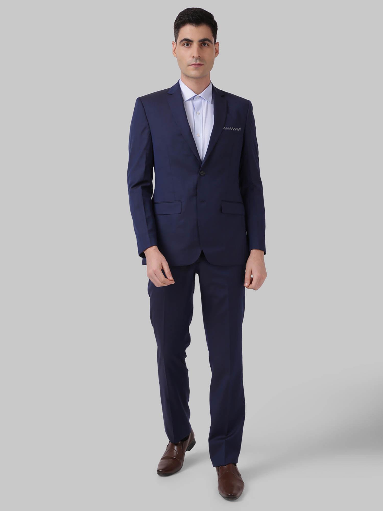 dark blue solid suit (set of 2)