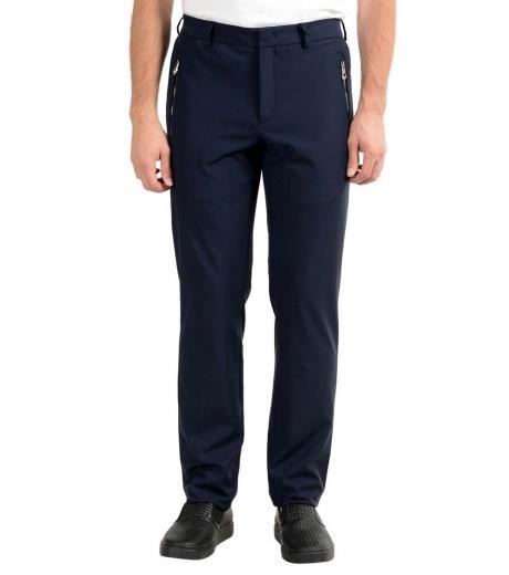 dark blue stretch casual pants