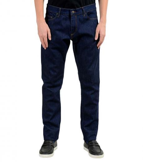 dark blue stretch slim jeans