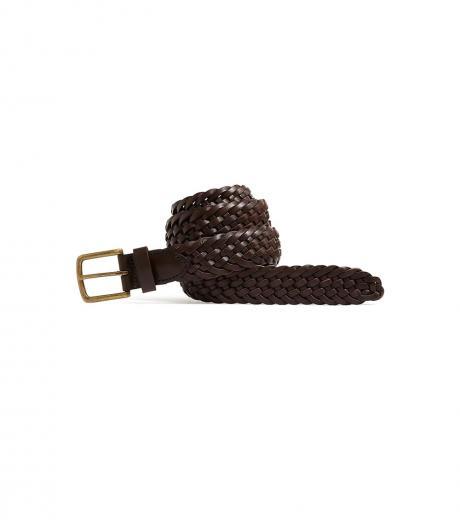 dark brown braided belt