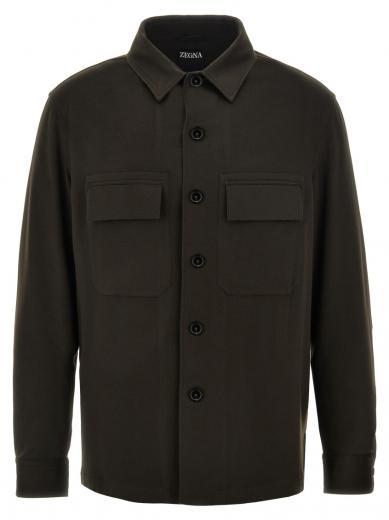 dark brown cashmere shirt