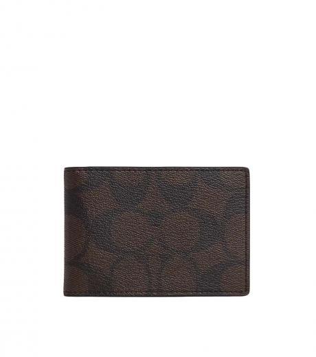 dark brown compact wallet