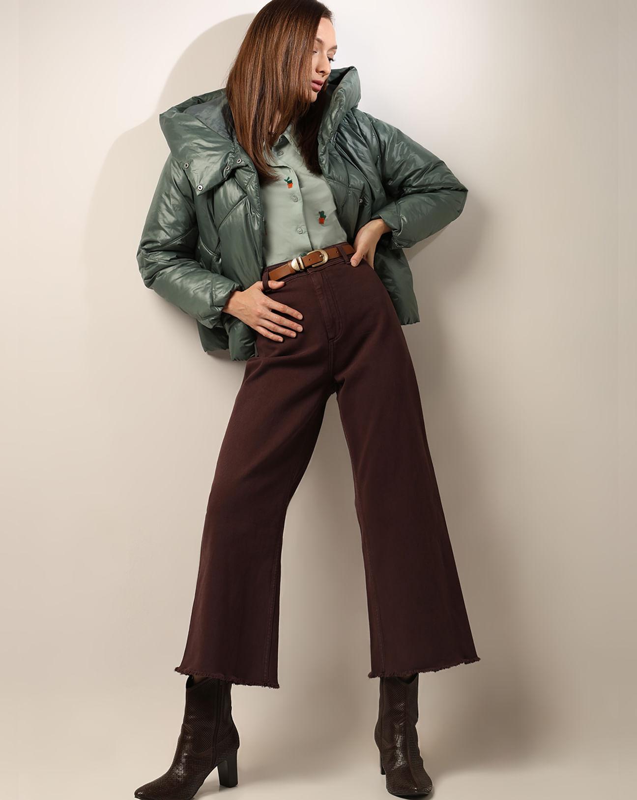 dark brown high rise wide leg jeans