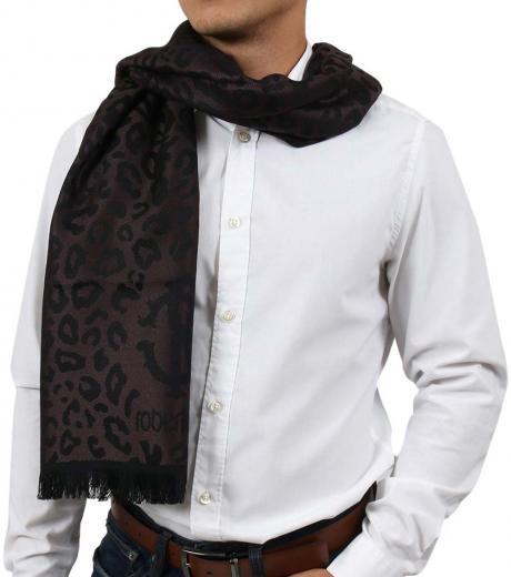 dark brown leopard print scarf