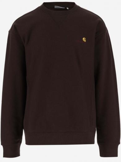 dark brown logo cotton sweatshirt