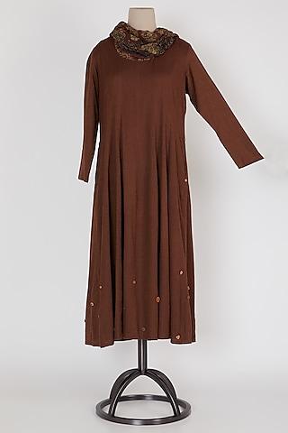 dark brown panelled tunic