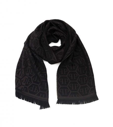 dark brown signature print scarf