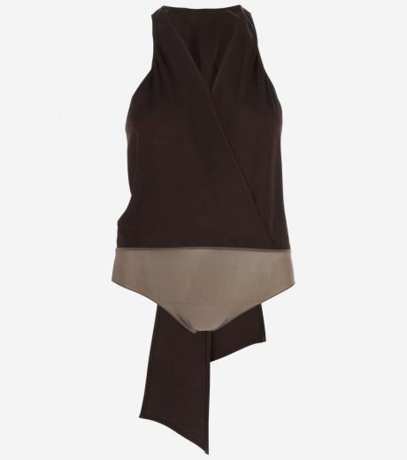 dark brown sleeveless top