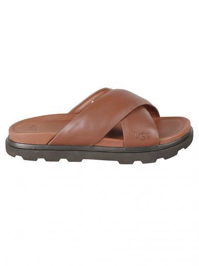 dark brown slip on sandals