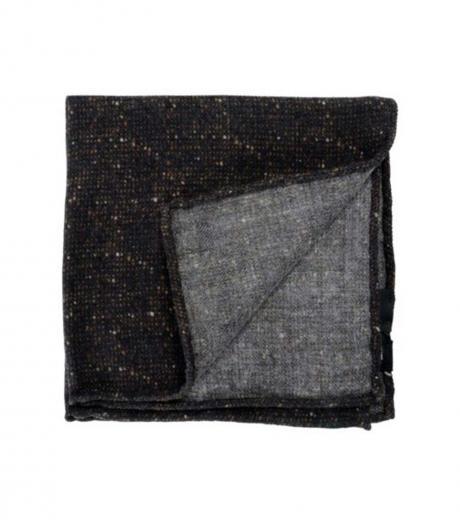 dark brown woolen pocket square