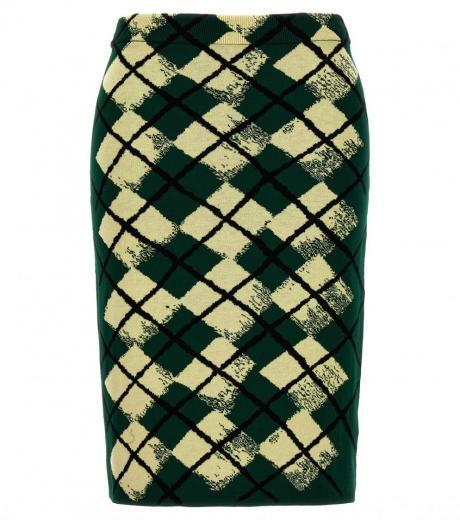 dark green argyle pattern skirt