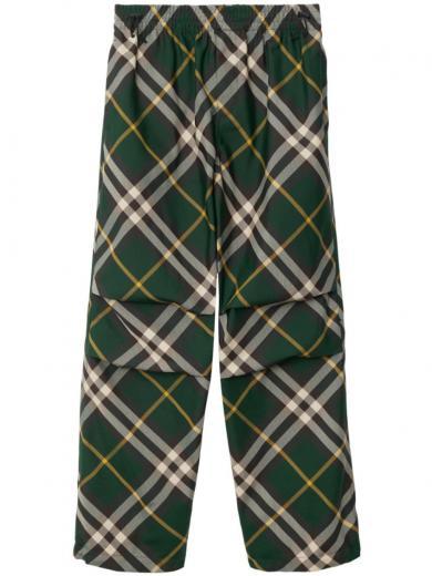 dark green check pattern pant