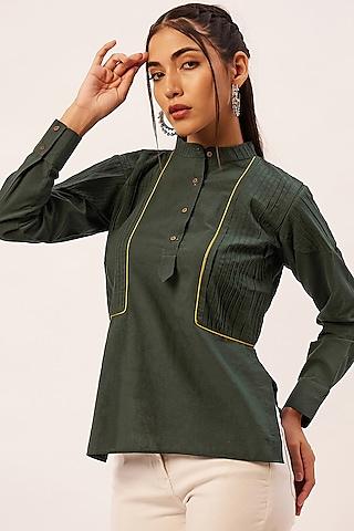 dark green cotton top