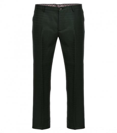 dark green jacquard pants