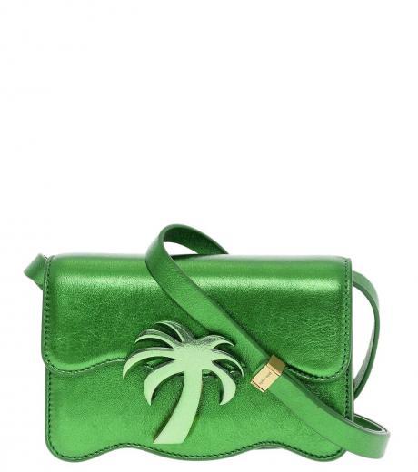 dark green palm mini crossbody bag