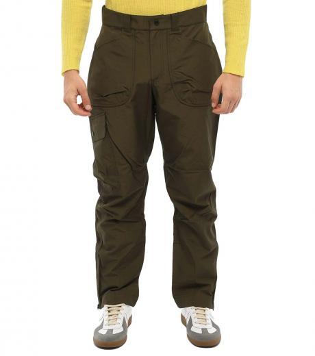 dark green regular waist cargo pants