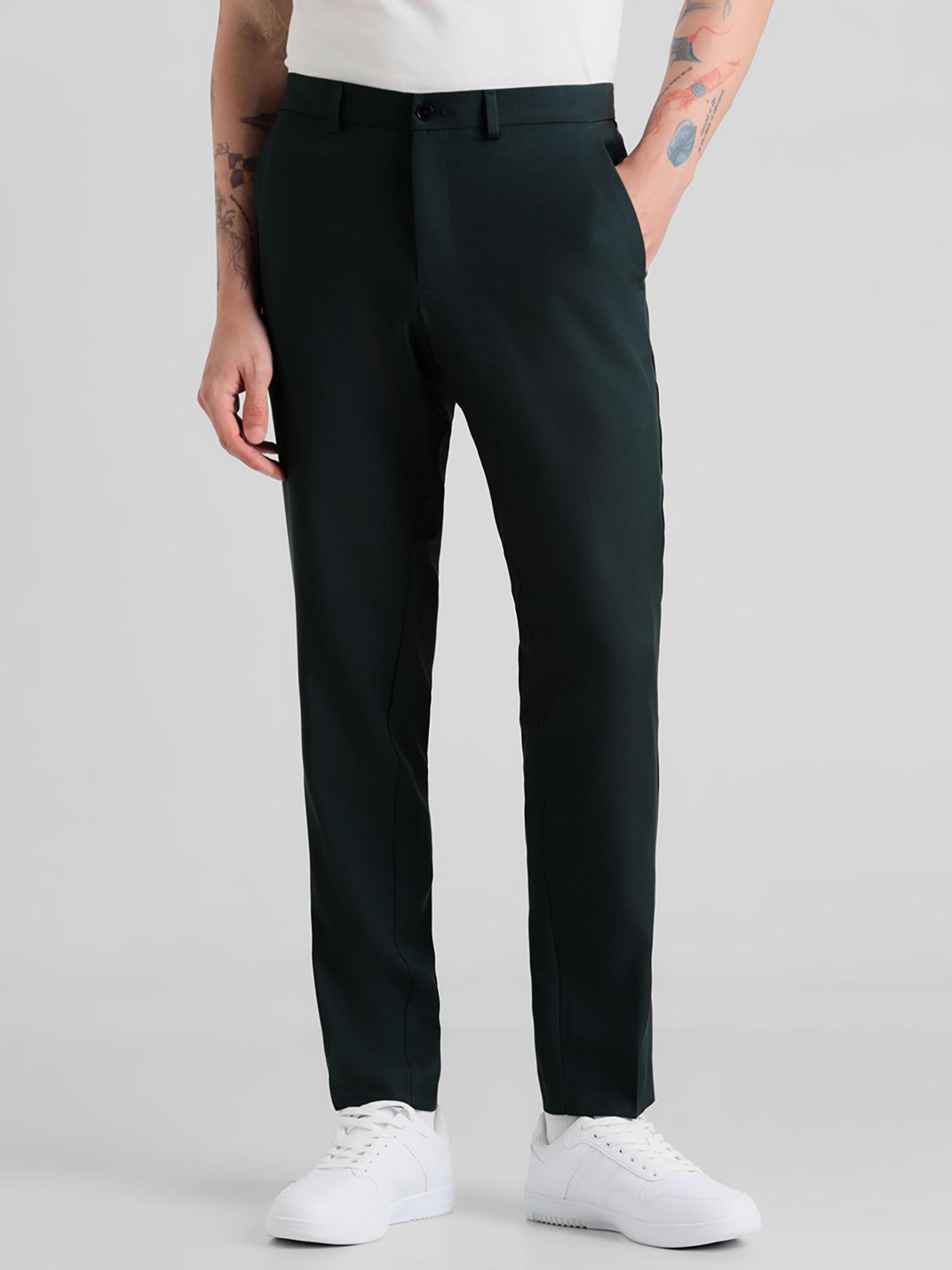 dark green slim fit trousers